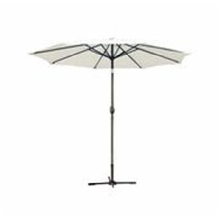 JECO 9 Ft. Aluminum Patio Market Umbrella Tilt with Crank - Tan Fabric & Grey Pole UBP95-UBF92